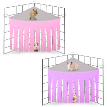 AKlamater 2 Packs Guinea Pig Hideout Corner Hideaway Hammock Corner, F