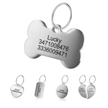 LYL Premium Engraved Personalised Pet Dog Cat Name ID Stainless Steel