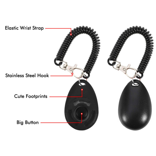 Bestomrogh 8 Pack Dog Training Clicker with Wrist Strap and Big Button 2