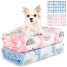 Neerow Dog Blanket Washable, 60 40 cm Cat Blanket, 2 Pack Fluffy Pup