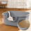 Pawsayes Top Open Cat Litter Tray with High Sided and Low Threshold En 3