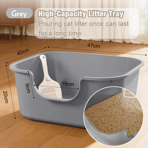 Pawsayes Top Open Cat Litter Tray with High Sided and Low Threshold En 2