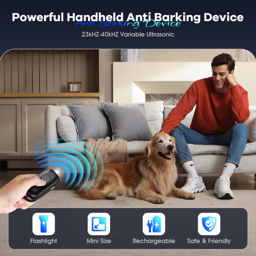 Anti Barking Device, Handheld Ultrasonic Bark Stopper, Powerful Dog Ba 1