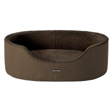 Feandrea Dog Bed/Basket, Reversible Cushion, Washable, Brown PGW033K01
