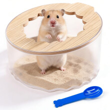 Elyyapt Hamster Sand Bath Container Hamster Sand Bath Box Transparent