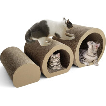 Hibtn Cat Scratching Cardboard,Cat Tunnel Bed For Three-Piece Set,Scra