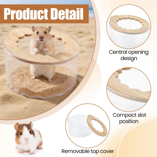 Elyyapt Hamster Sand Bath Container Hamster Sand Bath Box Transparent 2