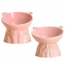 2 Pack Ceramic Raised Cat Food Bowl Ceramic Cat Bowls for Food and Wat