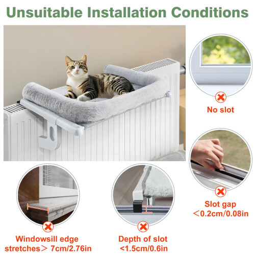 GUUSII HOME Cat Hammock Window Perch Seat Kitten Hanging Bed Windowsil 2