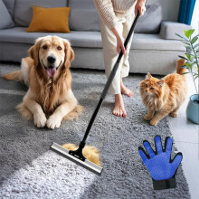 Carpet Rake for Pet Hair Removal – Scraper Tool & Broom for Dog & Cat