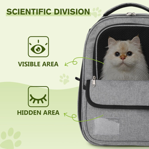Pecute Pecute Cat Carrier Backpack, Breathable Pet Carrier With Multi-entranc 2