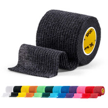 SPORTTAPE Football Sock Tape, 5cm x 4.5m, Black - Self-Adhesive Cohesi