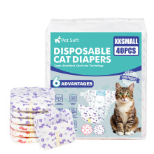 Pet Soft Puppy Cat Nappies, 40 Count Super Absorbent Disposable Cat Di