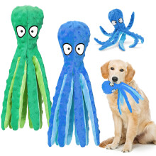 WanderGo Squeaky Octopus Dog Toys - 2 PCS Plush and Crinkle Paper Soft