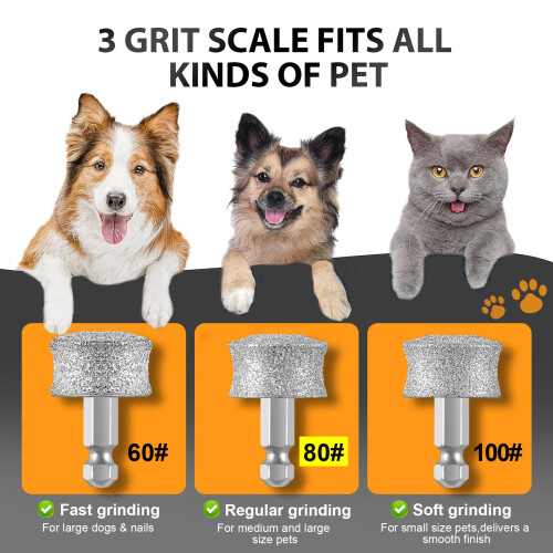 IREDOON Dog Nail Grinder Replacement Head-Integrated Grinding Head for 2