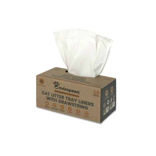 Enviropaws 30 XL Cat Litter Tray Liners | Biodegradable & Compostable