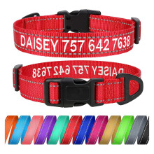 TagME Dog Collar with Name and Phone Number, Personalised Embroidered