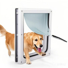 PAWISE 2 Way Dog Door, Lockable Dog Flap with Flexible Transparent Fla