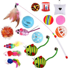 GOLDGE Cat Toys, Kitten Toys for Indoor, 16 Pcs Cat Interactive Toys I
