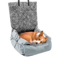 Plush Dog Car Seat for Small Dogs & Cats, Comfortable Pet Car Seat wit