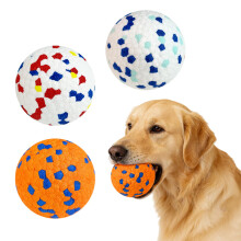 AMFUN 3 Pack Dog Balls Toys for Aggressive Chewers, a Teething and Wat