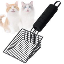 BasicForm Metal Cat Litter Scoop - Fast Sifting Deep Shovel with Comfy