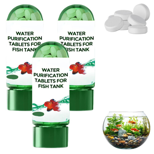 105 balls Powerful Aquarium Water Purification Tablets, Quick Clear Fi