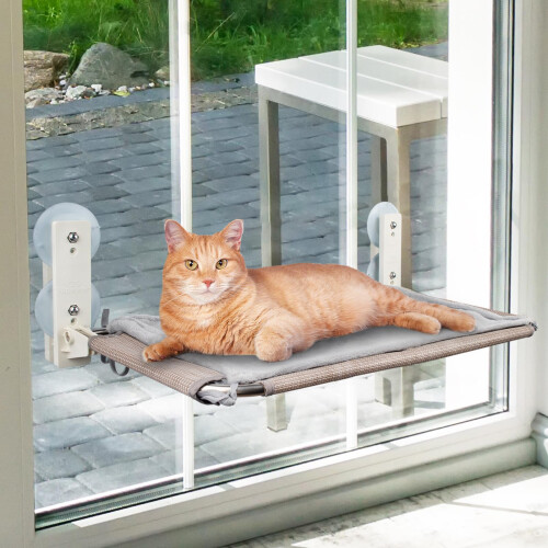 PEFUNY Cordless Folding Cat Window Perch, Cat Hammock for Window and W