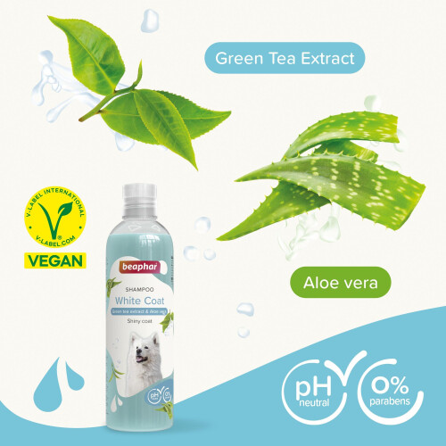 Beaphar Beaphar - White Coat Dog Shampoo - Enriched with Green Tea Extract & A 2