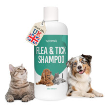 Petsly Medicated Flea & Tick Shampoo for Cats & Dogs – 500ml – Anti-ba