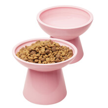 CEEFU 2 Extra Wide Elevated Cat Food Bowl, Ceramic Cat Bowls for Food