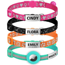 TagME Cat Collar with Name Tag, Personalised Quick Release Kitten Coll