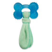 Nylabone Puppy Teething Chew Toy Freezer Bone with Soothing Cloth, Pea