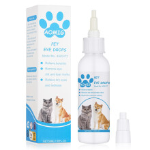Aomig Pet Eye Drops Dog Eye Wash Tear Stain Remover for Dog, Eye Produ