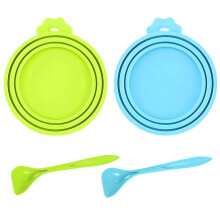 Siliget 2Pack Can Lids for Tins with Spoon, Universal Size Silicone Ti