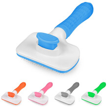Self Cleaning Cat & Dog Slicker Brush with Smooth Handle - Great for M