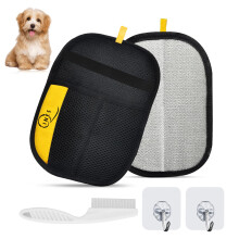 Q Lines Pet Hair Removal Glove 2 Pack – Reusable Electrostatic Dog & C