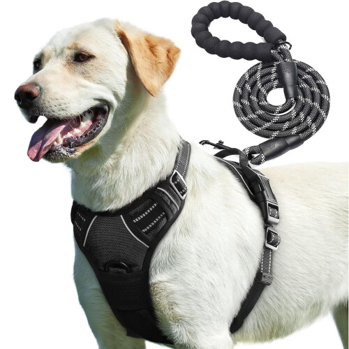 PetBuds Adjustable No Pull Dog Harness with Free 5ft Leash, Breathable