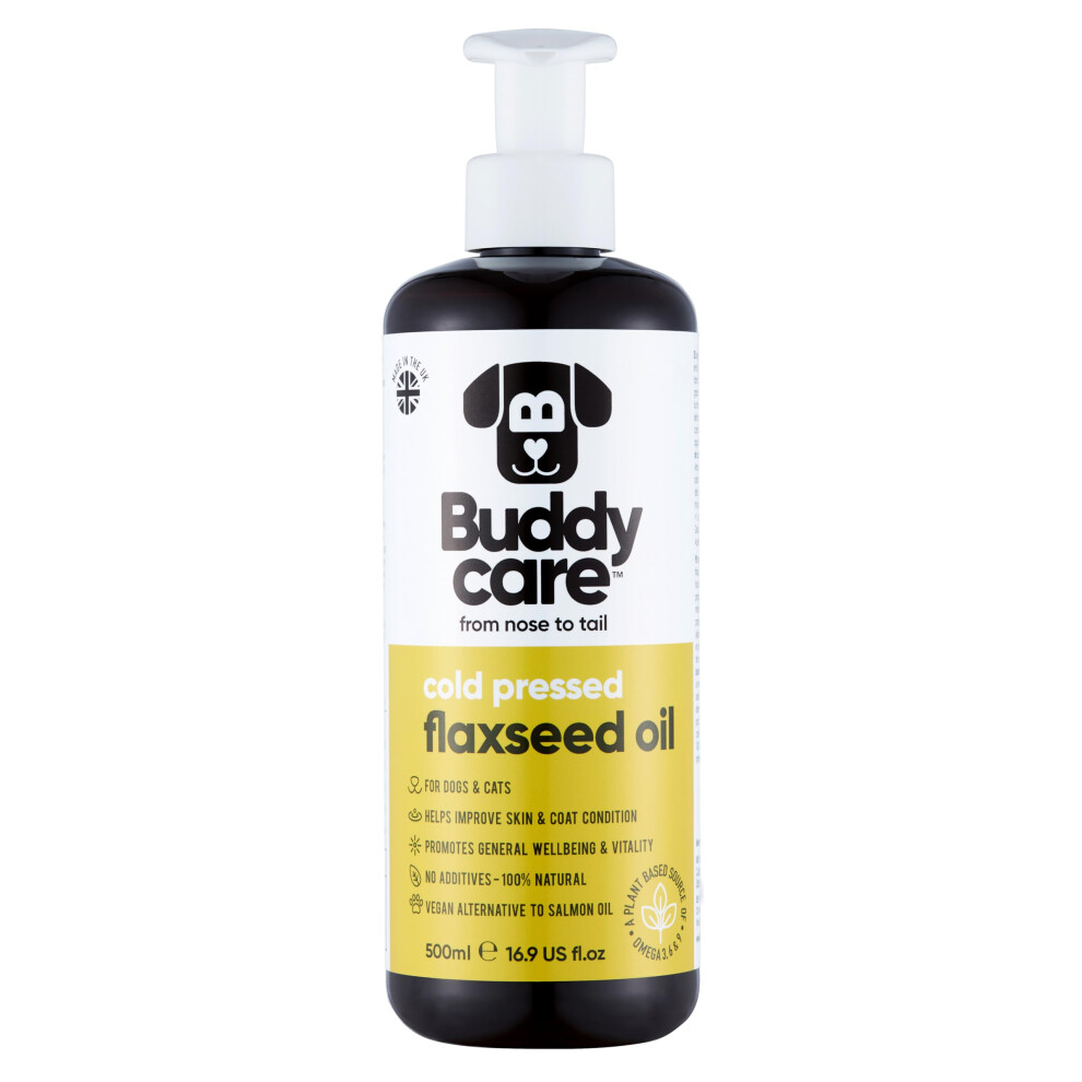 Buddycare Flaxseed Oil By (500Ml) For Dogs Skin & Dog Supplement | Pur