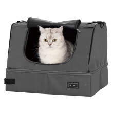 PETSFIT Travel Litter Box for Cats - Removable and Washable 2-Layer Le