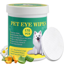 HTU 170Pcs Dog Eye Wipes - Extra Large 8cm Natural Jojoba Oil & Aloe E