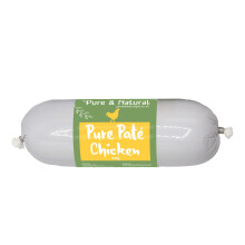Pure & Natural Wet Dog Food Pate Chub Roll, 97% Chicken 80g - High Mea