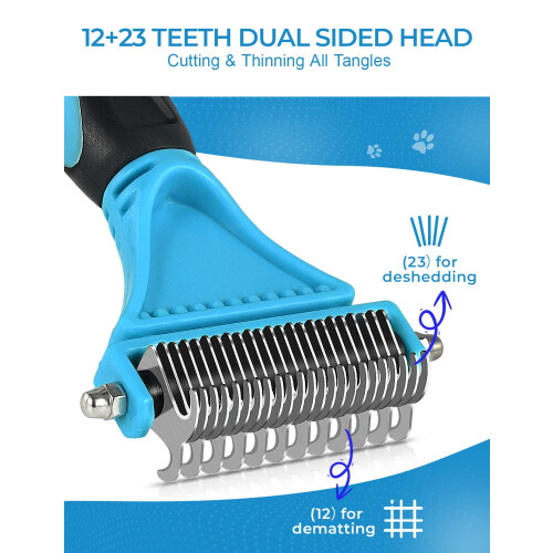 Morpilot Dog Grooming Brush, Cat Detangling Comb - 23+12 Teeth Double 1