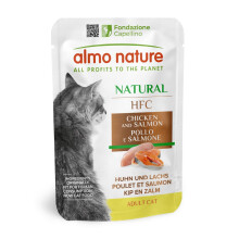 Almo Nature HFC Natural - Wet Cat Food for Adult Cats - Chicken and Sa