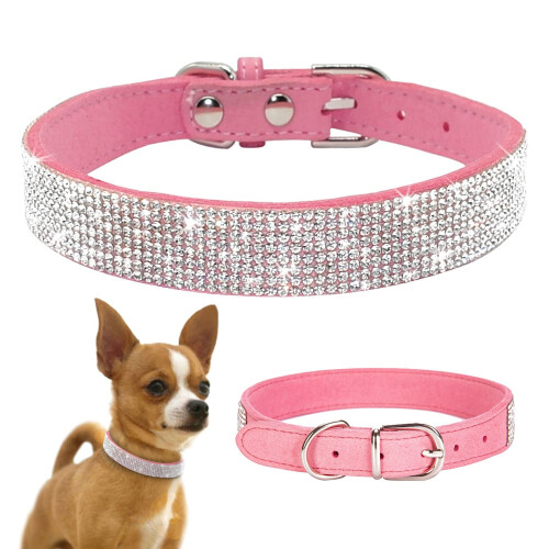 TSKDKIT Puppy Collar for Cat Small Dog Collar Cute Rhinestone Pet Coll