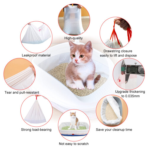 10 Pcs Litter Tray Liners, Cat Litter Tray Liners Scratch Resistant Ba 1