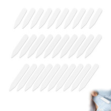 30 pcs Collar Stiffeners, Plastic White Smooth Shirt Collar Stiffeners