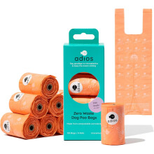Adios Plastic - Compostable Dog Poop Bags with Handles, 120 Count (8 R