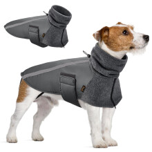 SlowTon Winter Dog Coat, Warm Polar Fleece Lining Outdoor Jacket with