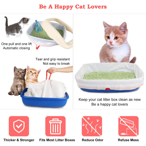10 Pcs Litter Tray Liners, Cat Litter Tray Liners Scratch Resistant Ba 2